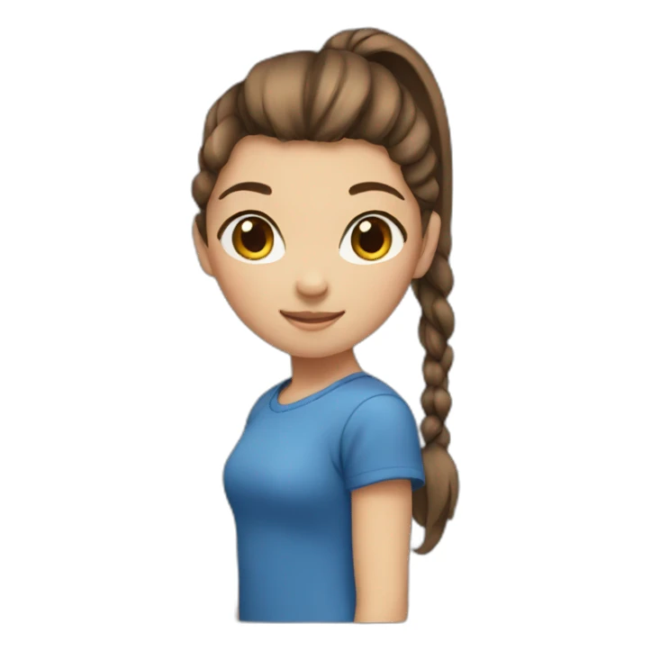 Girl with brown hair in a ponytail sticker