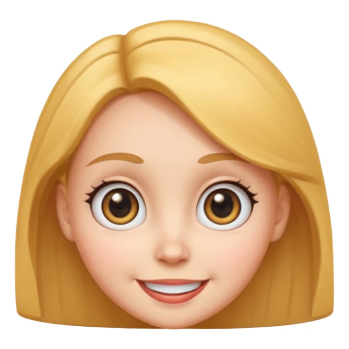 very big head and small body female cartoon sticker