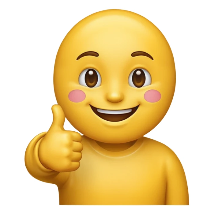 smiling emoji giving a thumbs up, friendly, willing to assist sticker