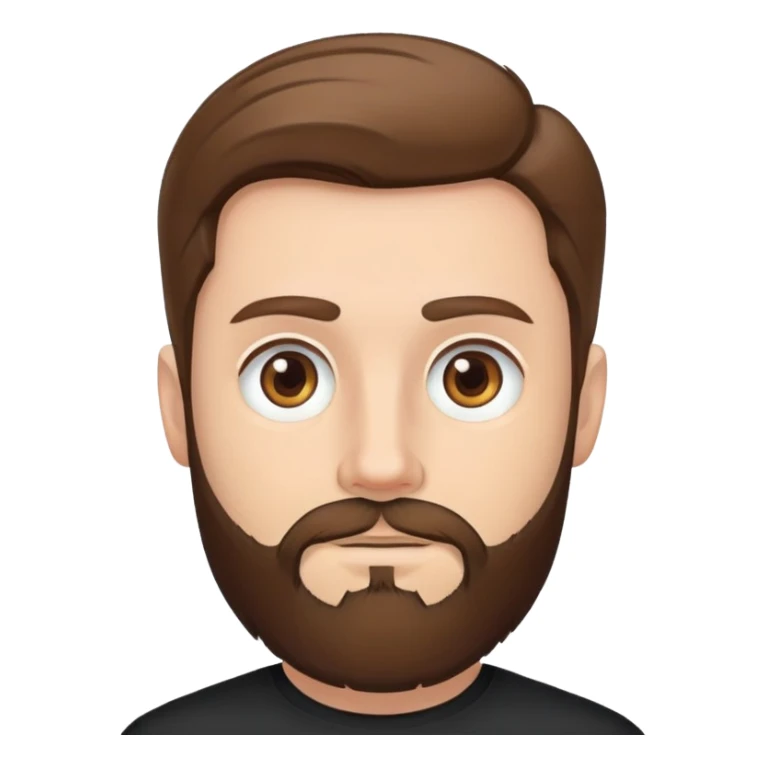 white man with brown hair and beard and hazel eyes wearing black sticker