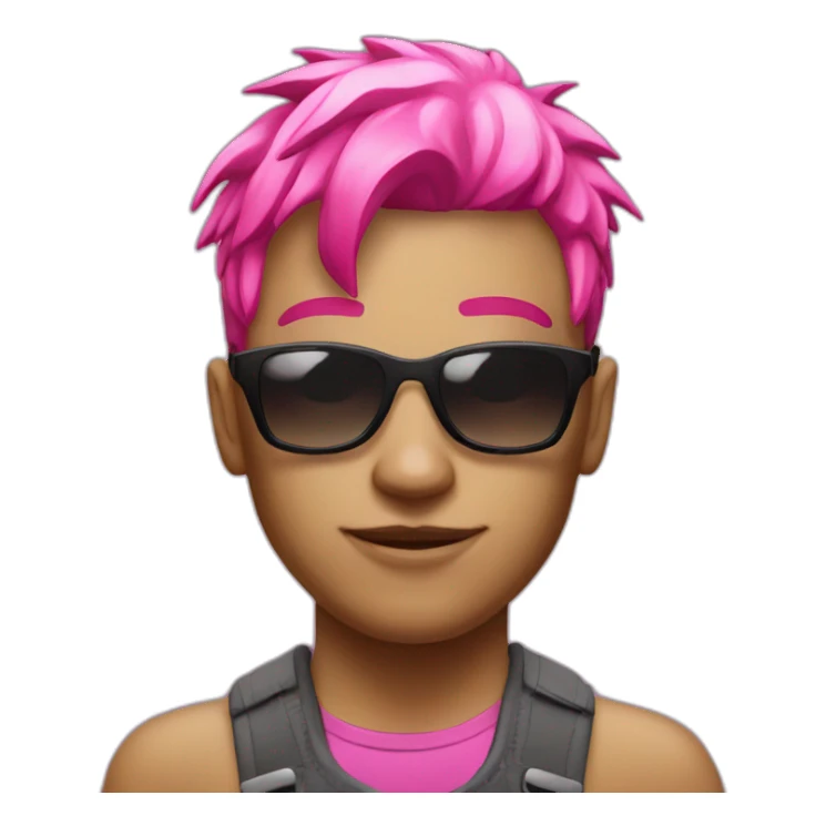 Raver with sunglasses and pink hair sticker