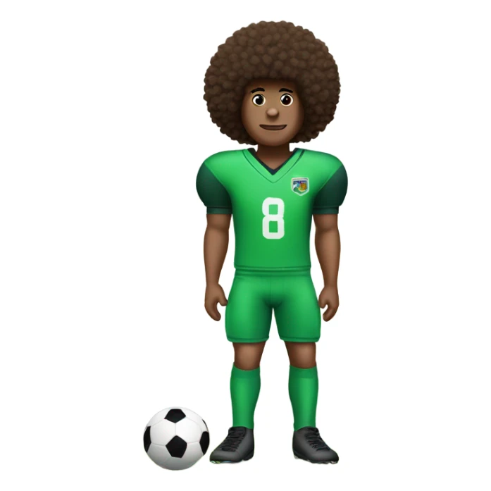 Dinosaur in football kit with afro sticker