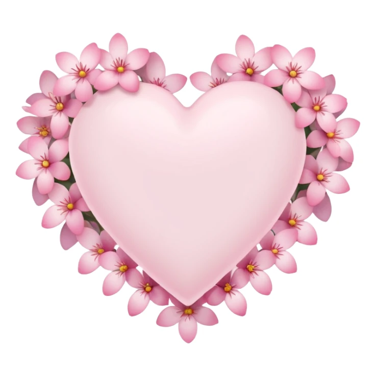 Emoji white heart with pink flowers sticker
