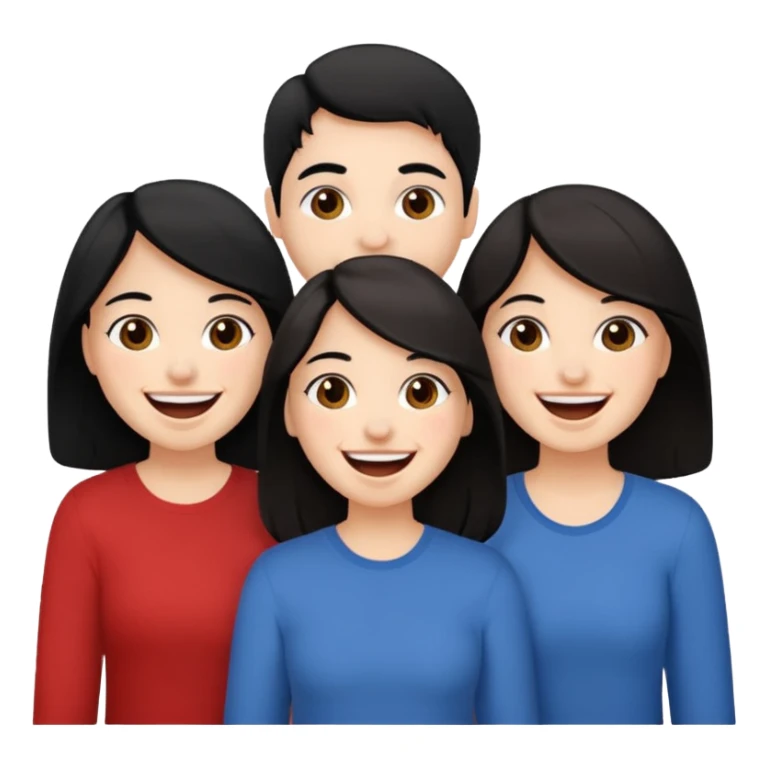 3 friends having fun, one with black hair, 2 with brown hair  sticker