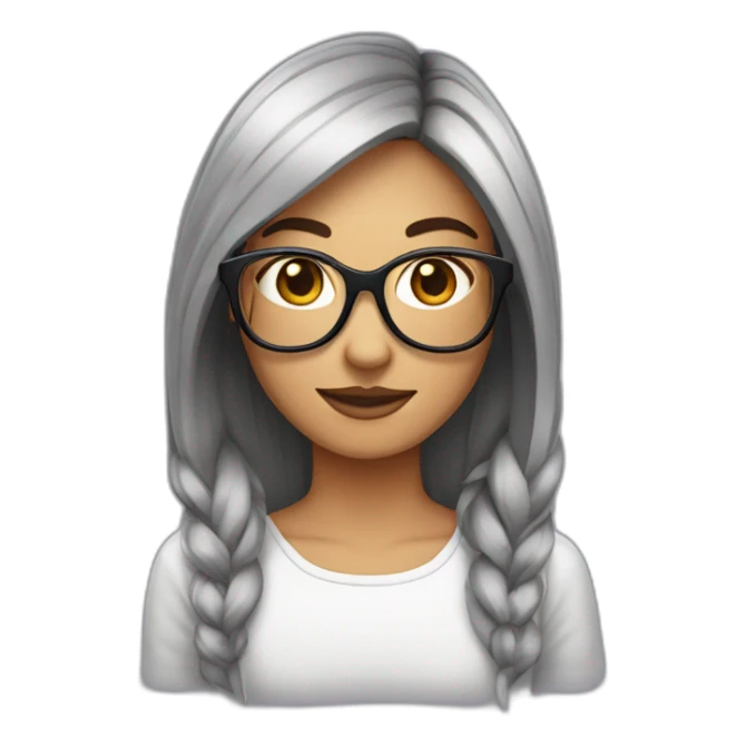 fille brune crépus au carré avec des lunettes sticker