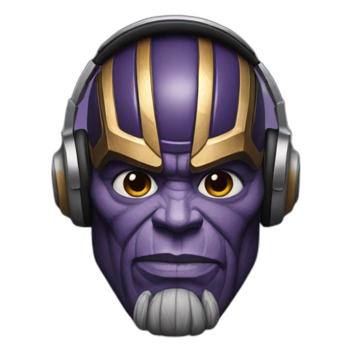 Thanos with dark skin with headphones no mic sticker
