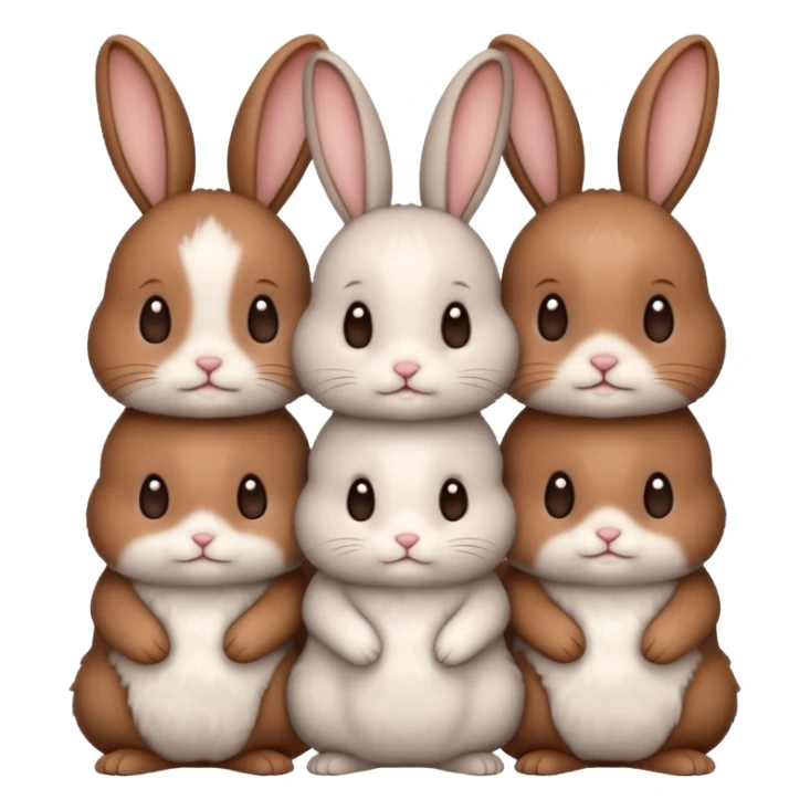 family of baby bunnies in line sticker