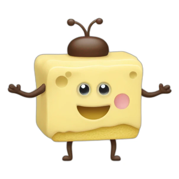Butter with dot eyes and dot mouth having arms and legs sticker
