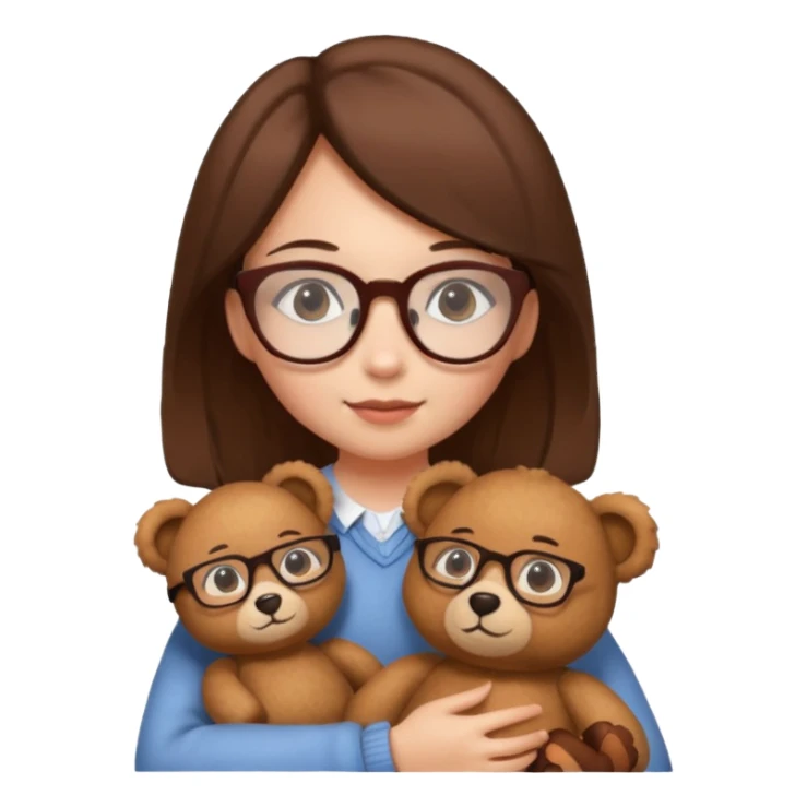 girl wearing glasses with teddy bear  sticker