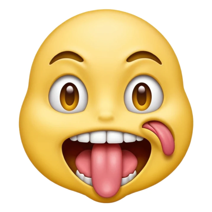 An emoji sticking there tongue out and chocking themselves  sticker