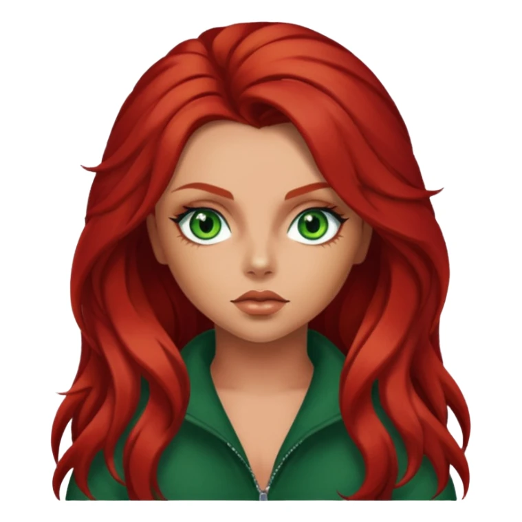 Jesy Nelson green eyes, red long hair sticker
