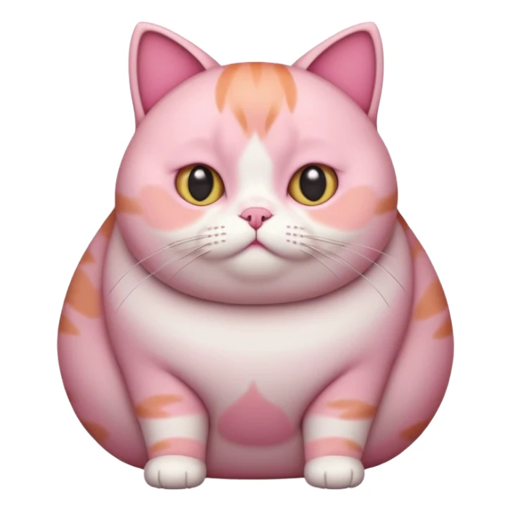 Fat cat with short pink fur and short little legs  sticker