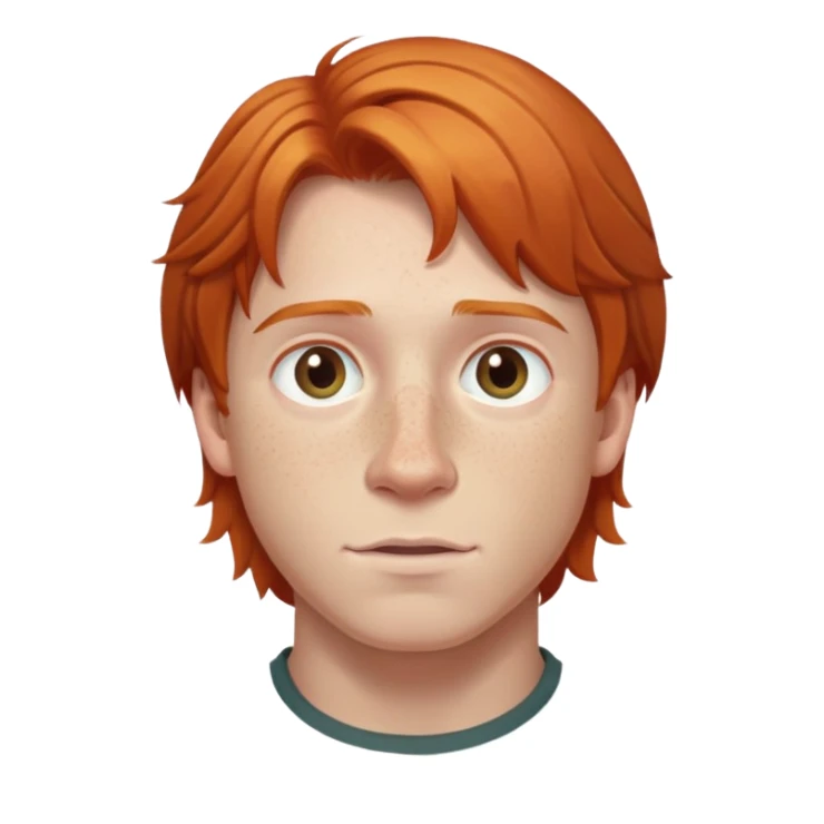 Ron Weasley with ginger hair and freckles sticker