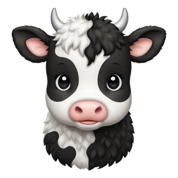 baby black and white cow sticker