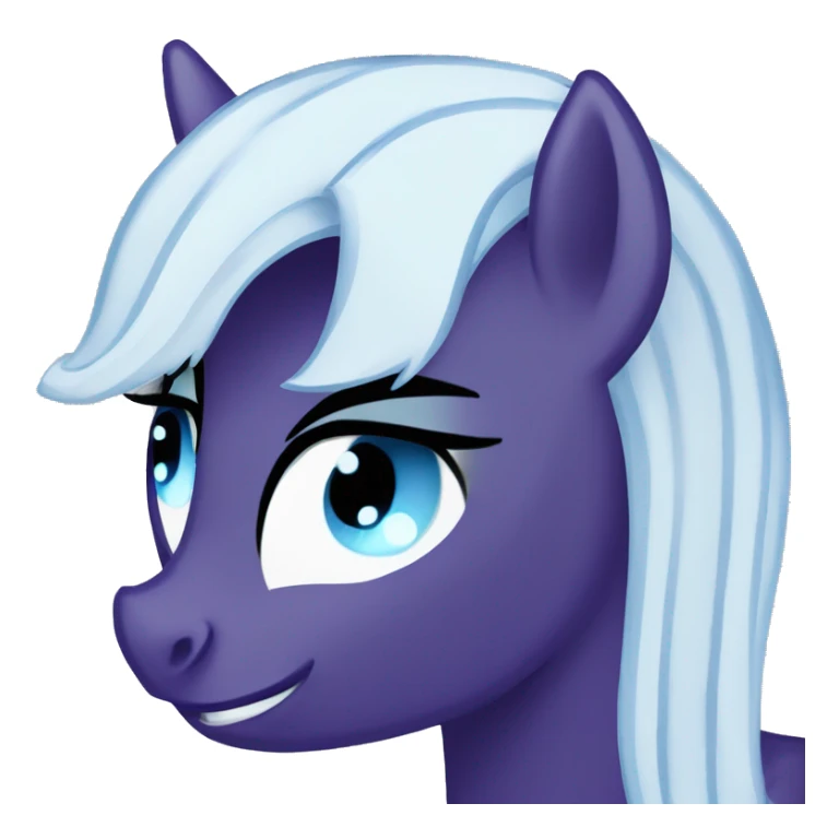 My little pony  Evil dark purple alicorn with blue eyes and blue eyes shadow with white hair with blue sstreaks sticker