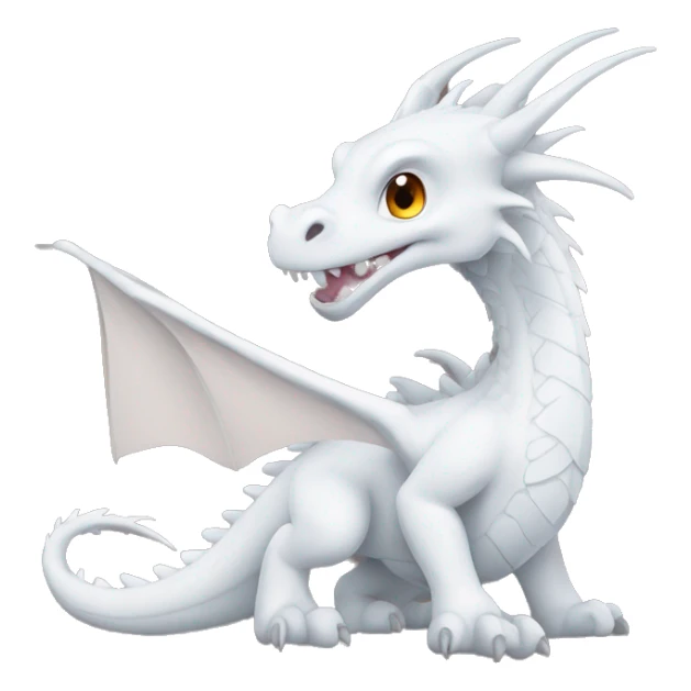 White Dragon hearts and love emoji sticker