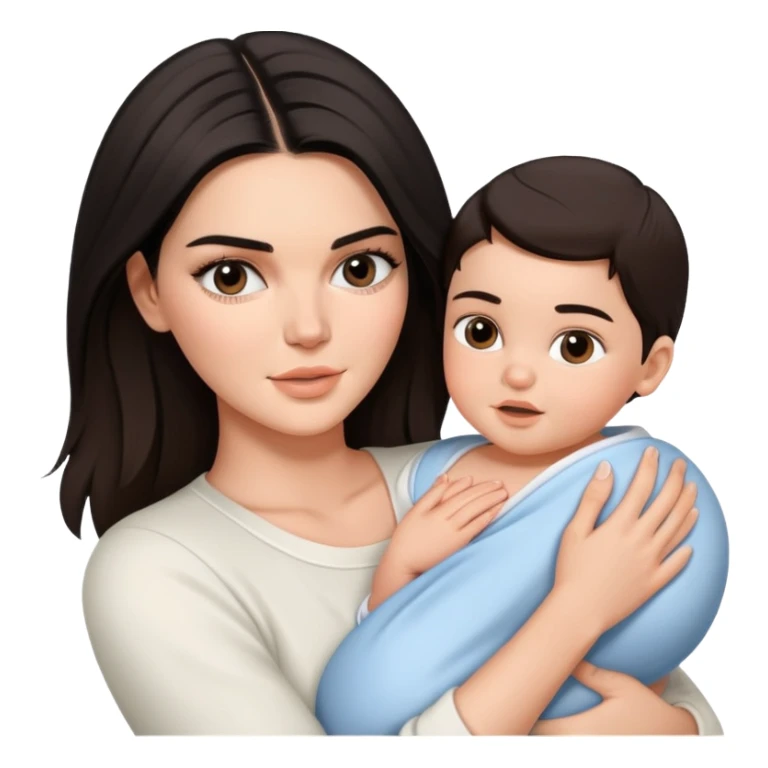 Kendall jenner holding a newborn baby sticker