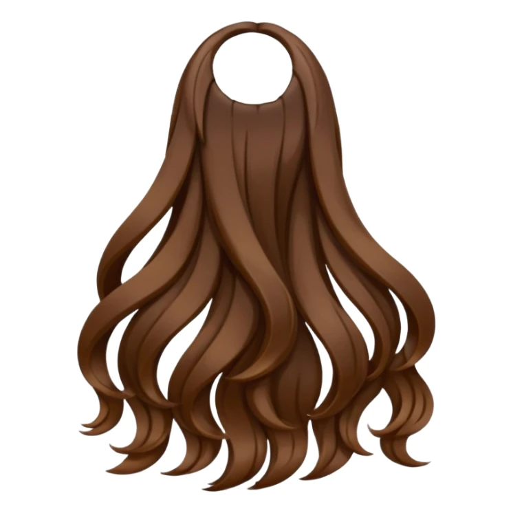 back view of long brown hair sticker
