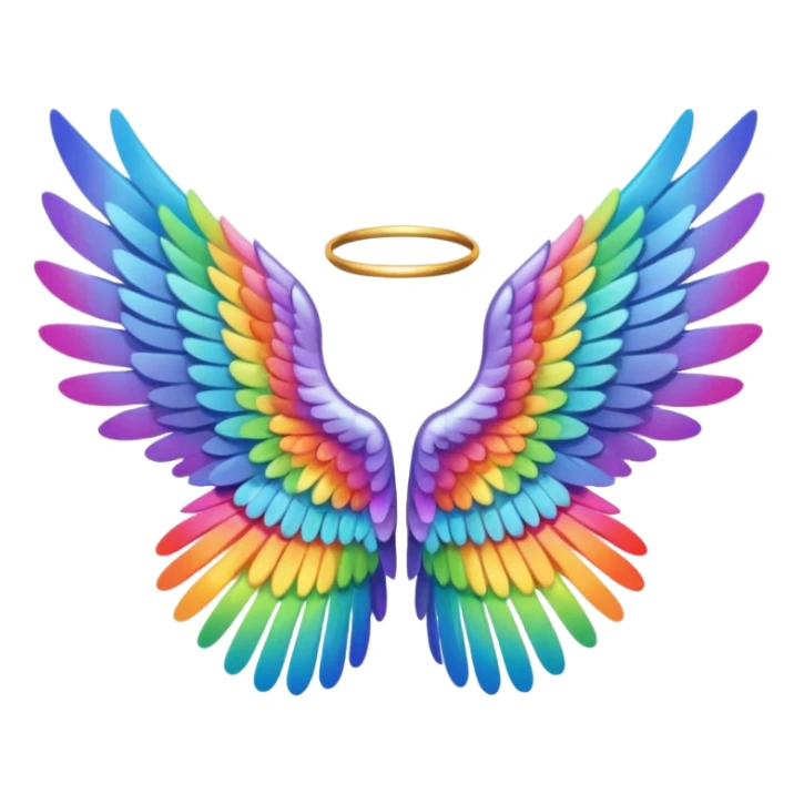  tiny rainbow angel wings. cute Tony left and right rainbow angel wings. Only wings. sticker