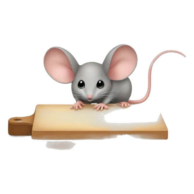 Small mouse with a board in that board write “shundan eali” sticker