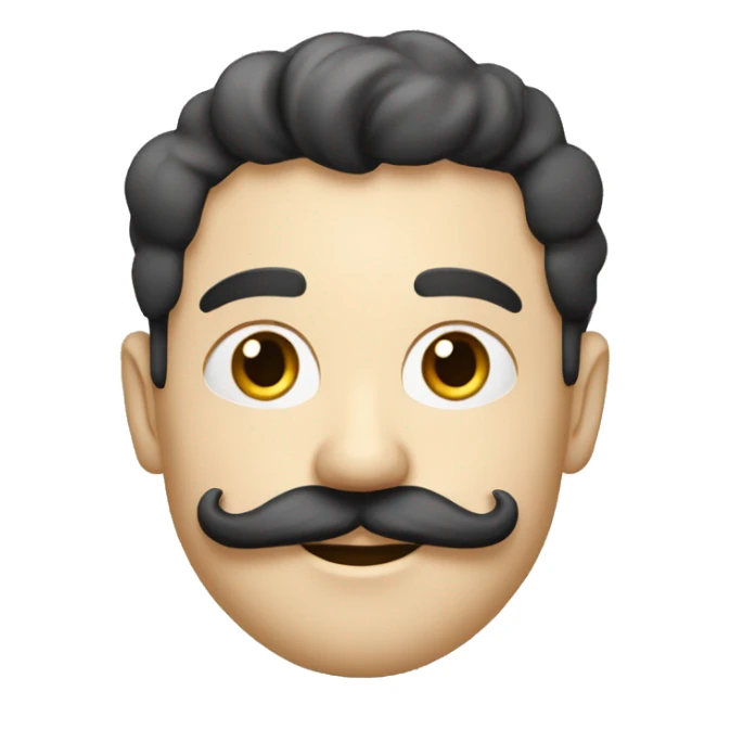 garcon blanc avec des bouclettes noires et une moustache  sticker
