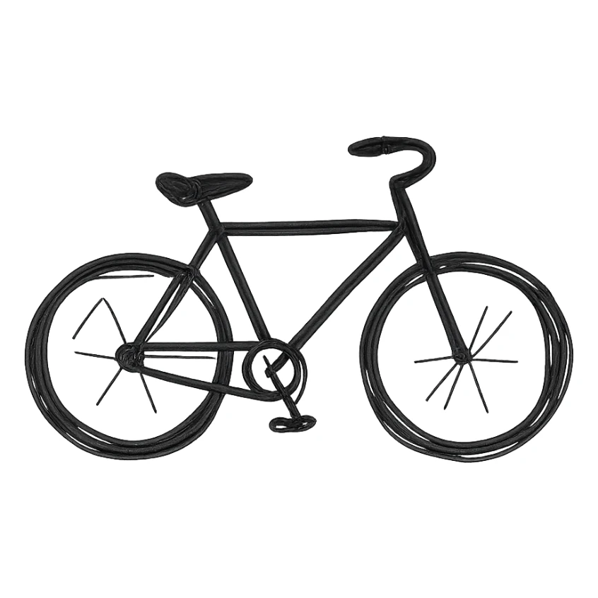hand drawn outlined icon of a bicycle, no fill sticker