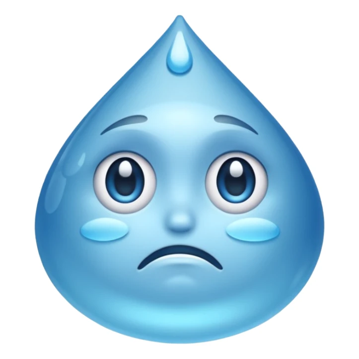 gota de agua con cara triste sticker