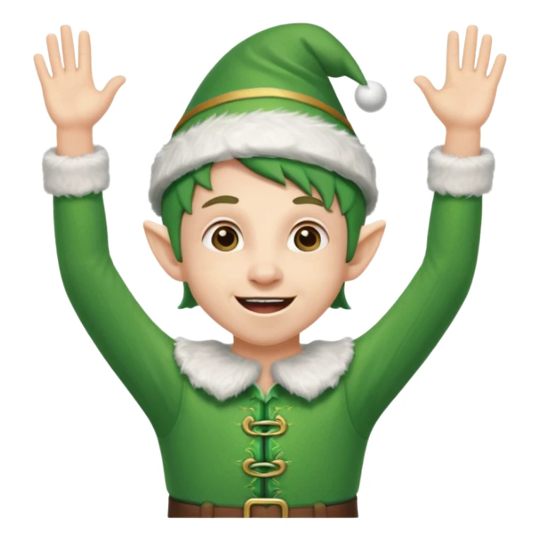 DUENDE NAVIDEÑO CON ORTODONCIA Y MANOS ARRIBA ANIMANDO sticker