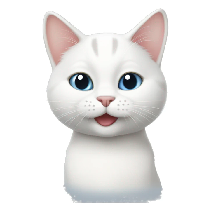 white cat thumbs up happy British short hair sticker