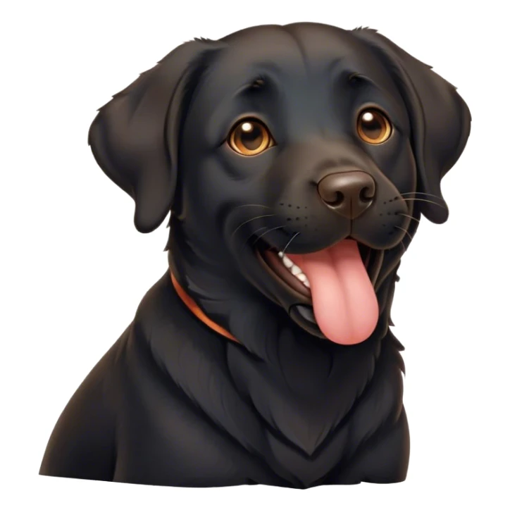 Cinematic Cute Yawning Black Labrador Portrait Emoji, Head tilted slightly with a dramatic, wide-open yawn, showcasing a smooth black Fur with a velvety texture, floppy ears slightly drooping, round brown eyes barely open in drowsy contentment, Simplified yet irresistibly adorable features, highly detailed, glowing with a soft, cozy glow, high shine, relaxed yet expressive, stylized with a touch of whimsy, bright and endearing, soft glowing outline, capturing the essence of a sleepy yet affectionate companion, so drowsy it feels like it could stretch out of the screen and curl up for a nap! sticker