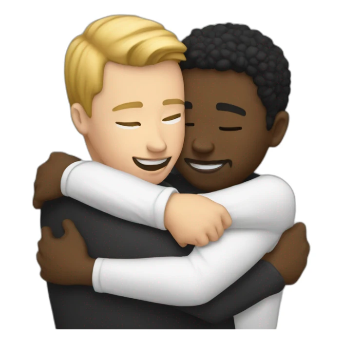 white-men-hug-and-kiss-black-men sticker