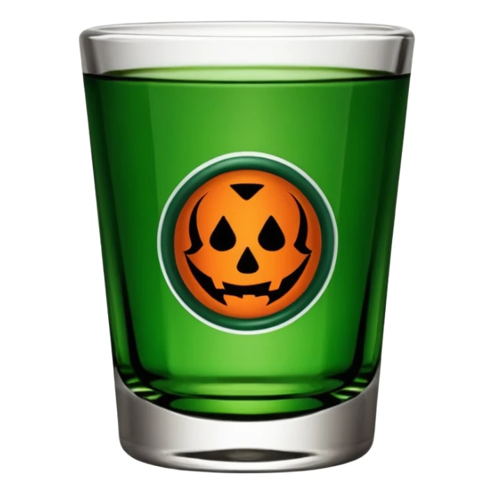 Jägermeister shot glass, green glass, simple and expressive sticker