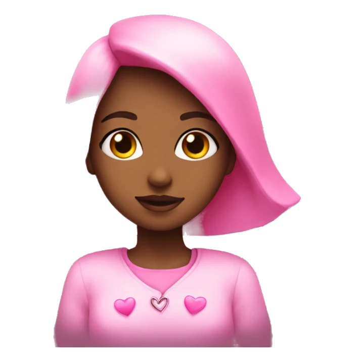 Girl wicth hearts pink sticker