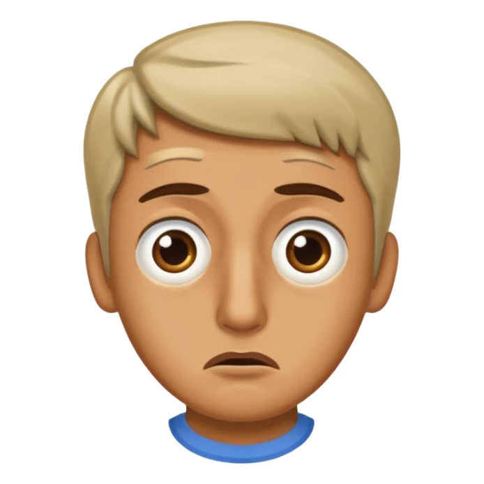 una persona con cara de anchoa preocupado sticker