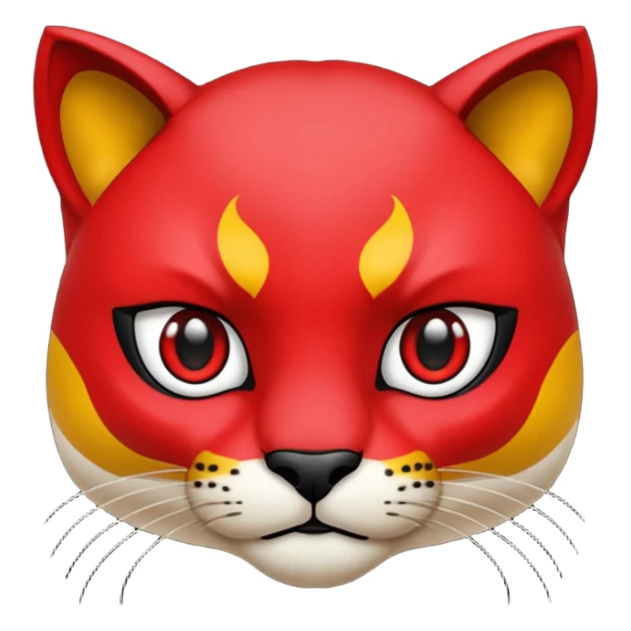 cara de una pantera enojada animal  de color rojo sticker