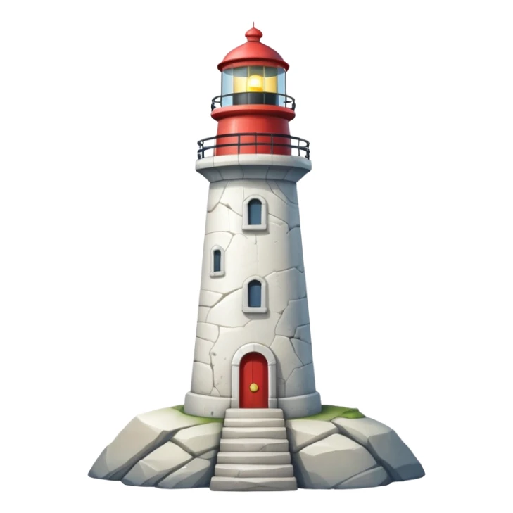 A light house with the number 7 on it sticker