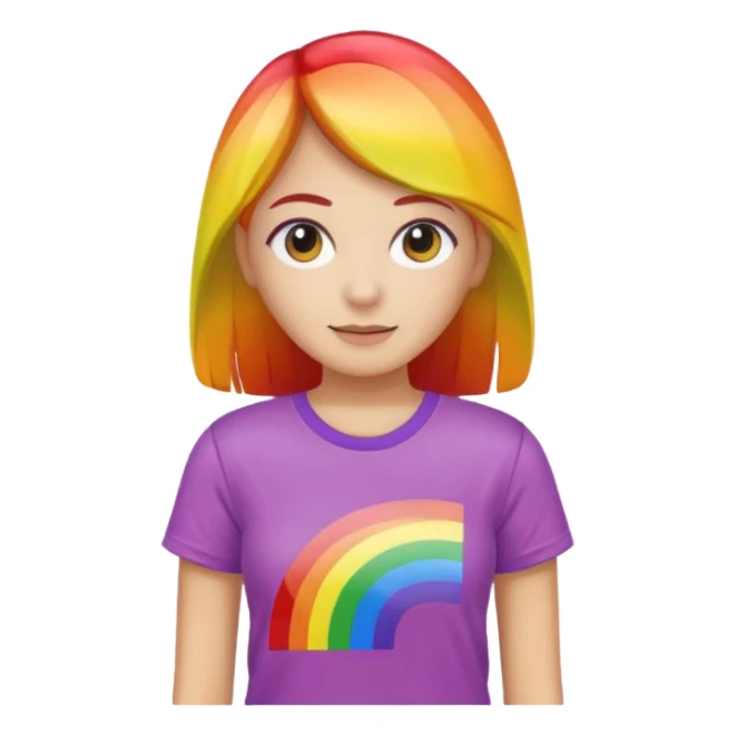 woman with rainbow colored t shirt sticker