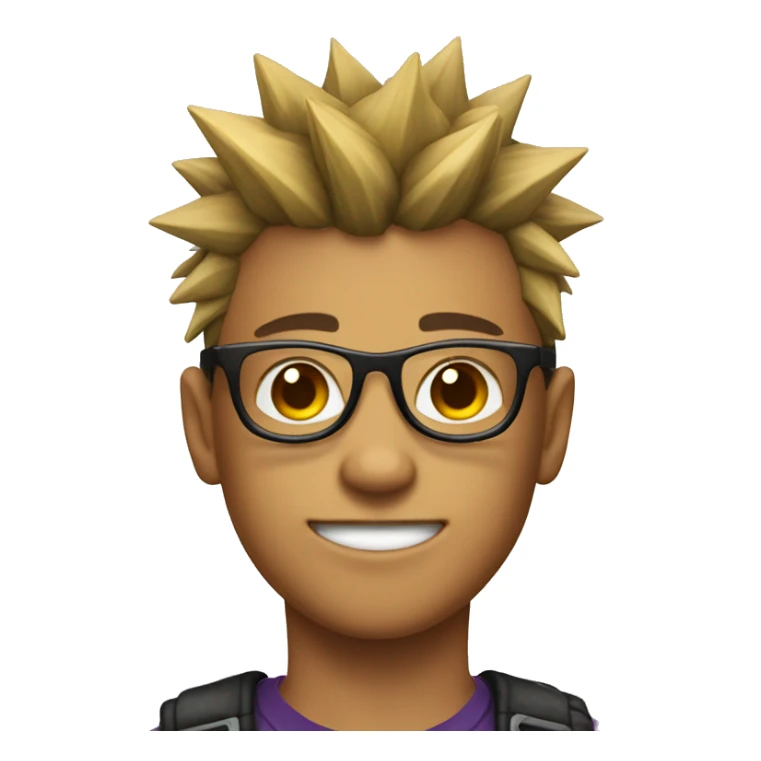 A cool teen with spikey hair and glasses  sticker
