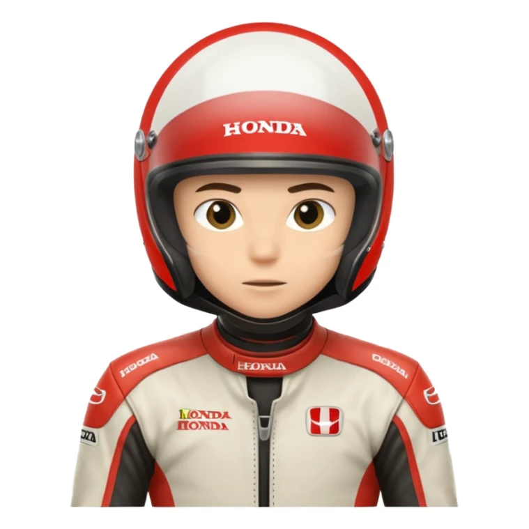 honda motorcycle racer with full face helmet sticker