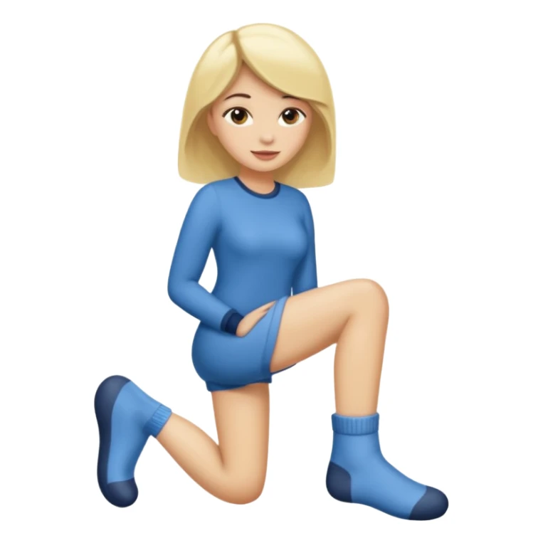 Femme blonde déguisée en  chaussette géante sticker