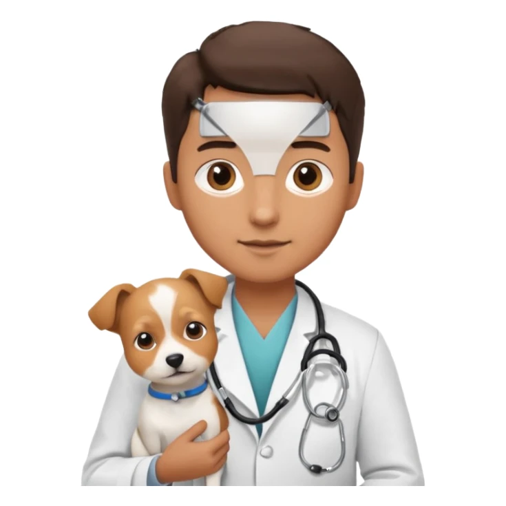 doctor hold a pet dog sticker