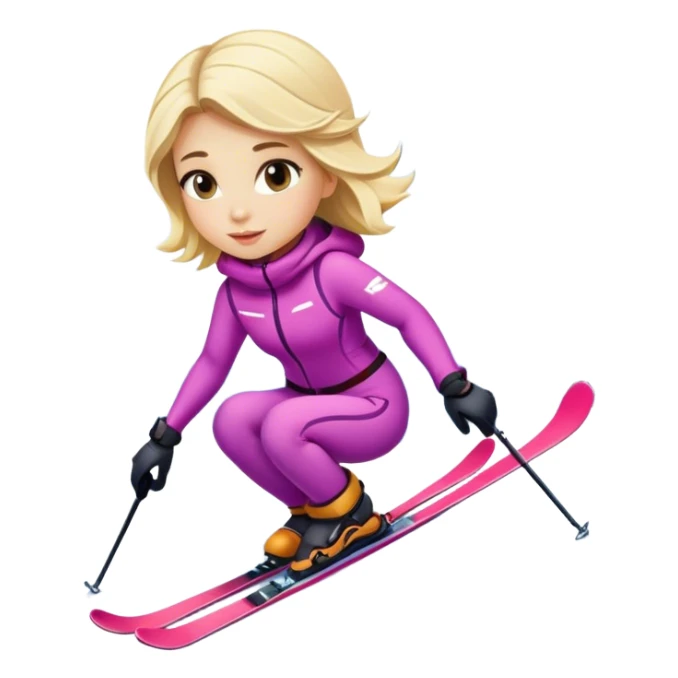 Blond girl is skingung in the alps sticker
