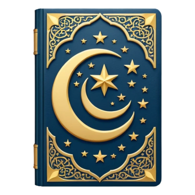 Closed Quran with the Islamic Symbol on it (moon and star) sticker