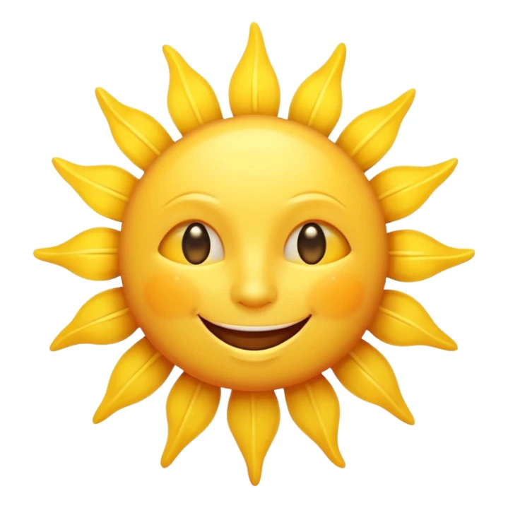 smiling sun emoji, simple and cheerful sticker