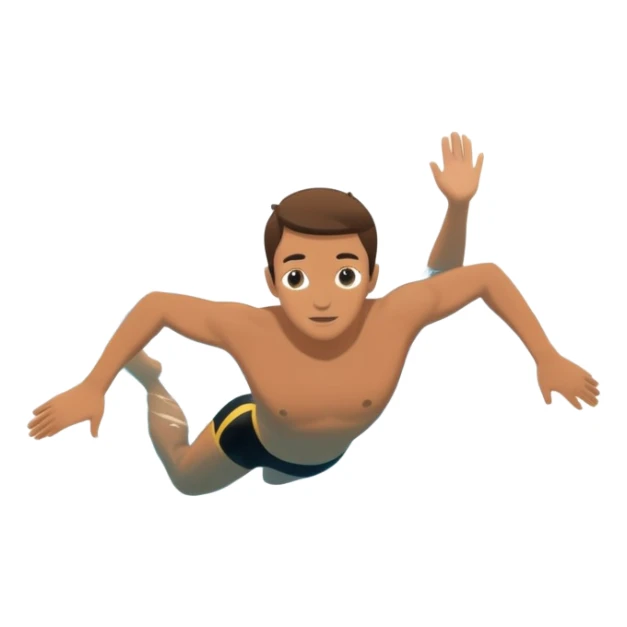 inexperienced determined person diving into a pool of divers, with a pool named confidence... glowing body  sticker