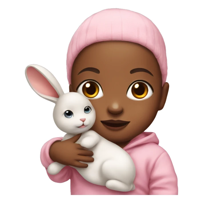Cute Baby with cute bunny doll sticker