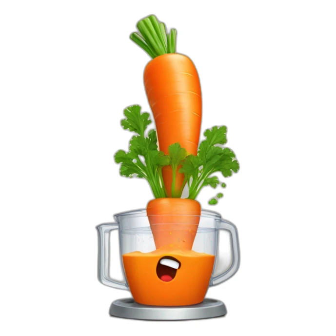 carrot with an angry face being dropped into a blender sticker