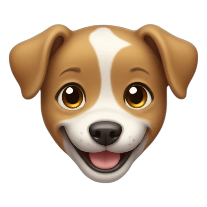 little puppy smiling and showing his teeth sticker