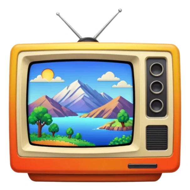 thumbnail picture mac os, retro video preview tv icon, landscape in video sticker