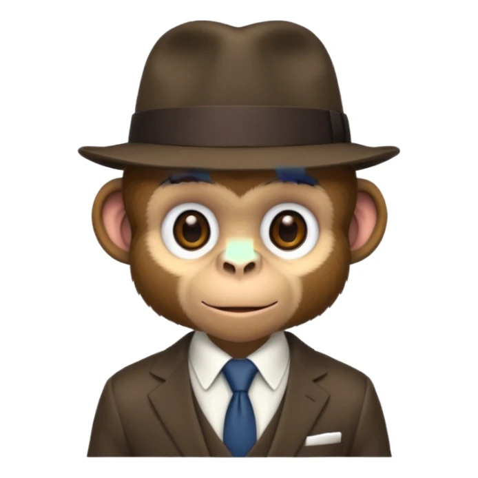 Make an emoji that looks like a monkey in a mafia sticker